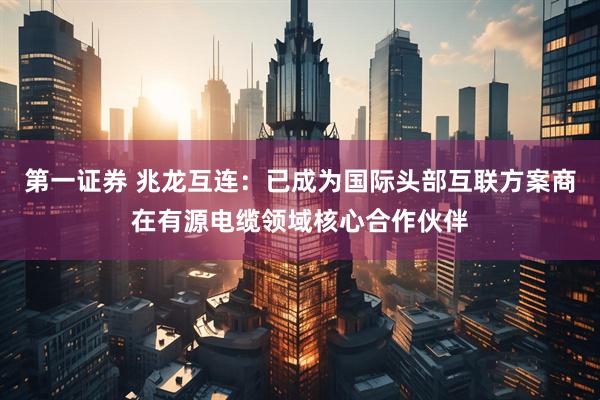 第一证券 兆龙互连：已成为国际头部互联方案商在有源电缆领域核心合作伙伴